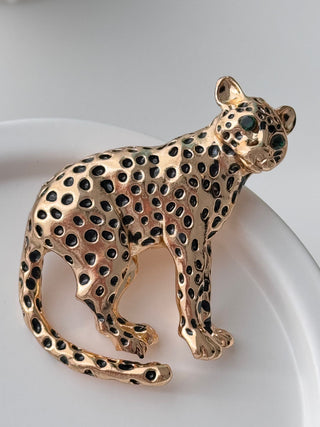 Gold Leopar Broş