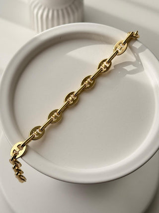 14K Gold Düğme Desen Bileklik